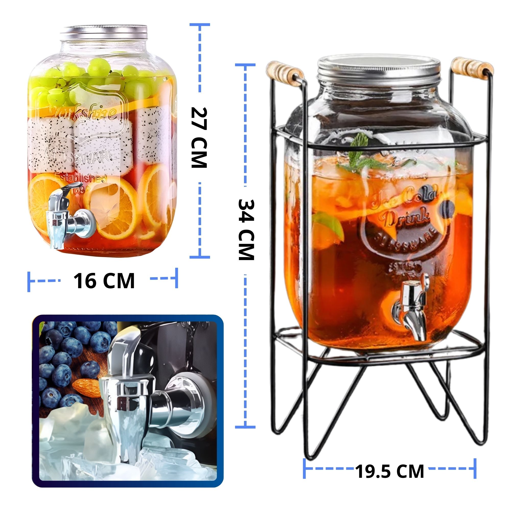 Foto 5 pulgar | Dispensador de Bebidas Ecomlab Vitrolero con Base Metálica 5.5 L