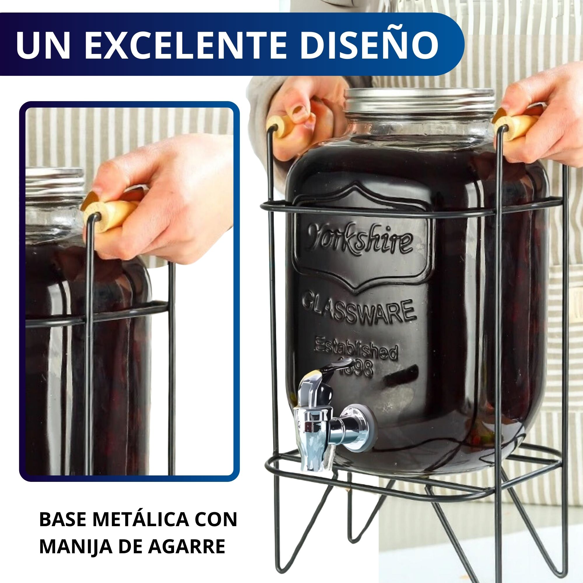 Foto 7 pulgar | Dispensador de Bebidas Ecomlab Vitrolero con Base Metálica 5.5 L