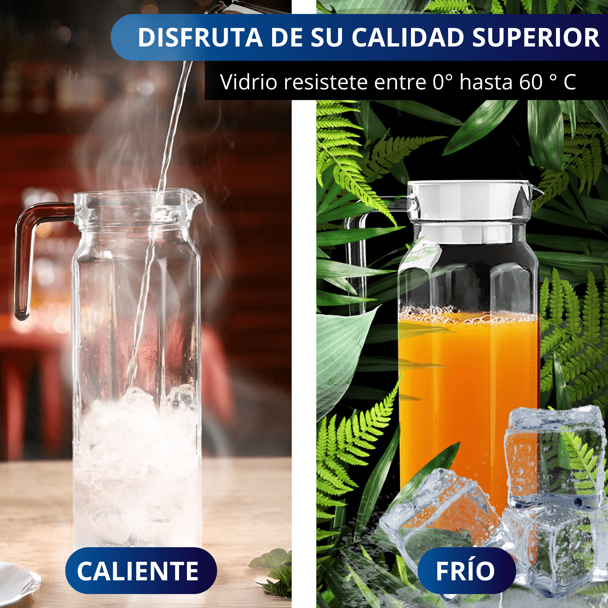 Foto 6 pulgar | Jarra De Vidrio Con Tapa Ecomlab Ideal Para Agua O Bebidas