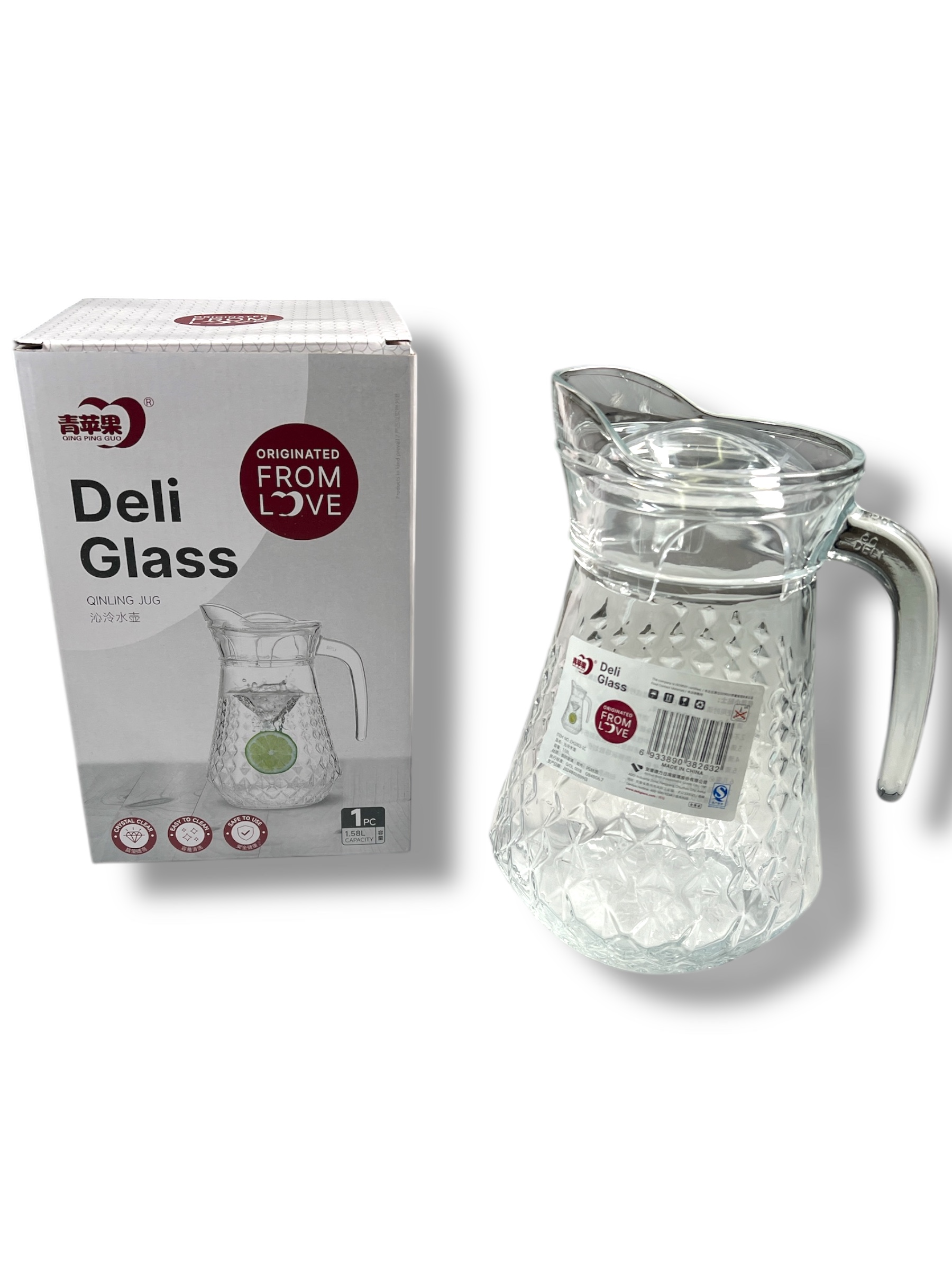 Foto 2 pulgar | Jarra De Vidro Con Tapa Para 1.5 L
