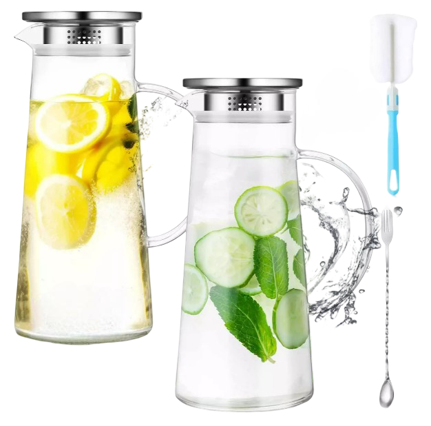 Foto 2 pulgar | Juego Xtellar Jarra De Vidrio Agua Caliente/fría 1.4l*2 Con Cuchara