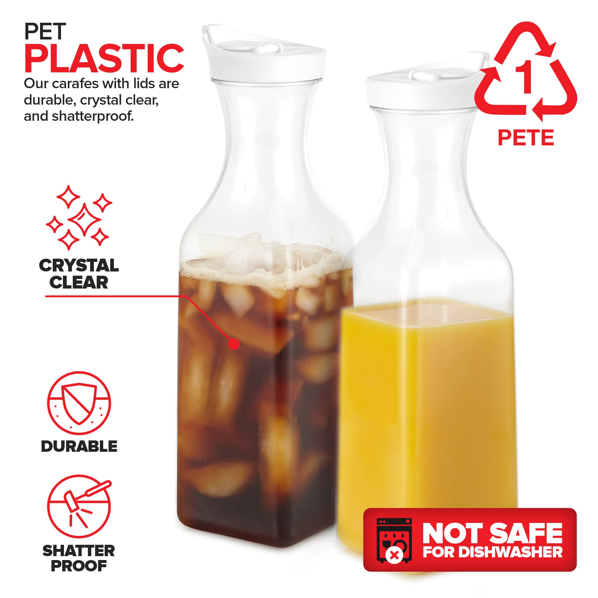 Foto 3 | Jarra de Plástico Stock Your Home 1,5 L con Tapa 4 Piezas - Venta Internacional