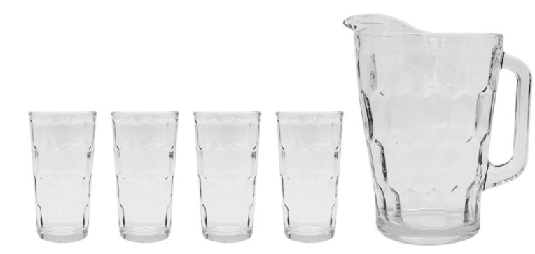 Foto 4 pulgar | Juego De Jarra Con 4 Vasos De Cristal  Marca Crisa