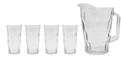 Foto 3 | Juego De Jarra Con 4 Vasos De Cristal Marca Crisa