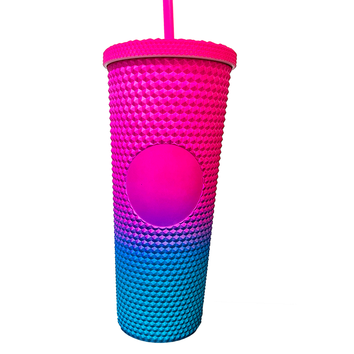 Foto 2 pulgar | Vaso Tachuelas con Popote 710 ml color Rosa