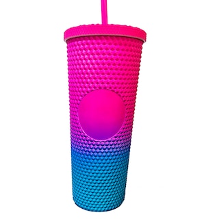 Foto 1 | Vaso Tachuelas con Popote 710 ml color Rosa