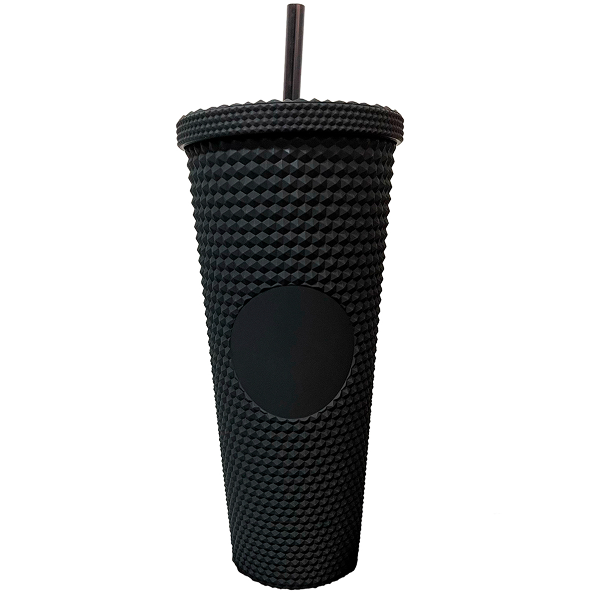 Vaso Tachuelas con Popote 710 ml color Negro