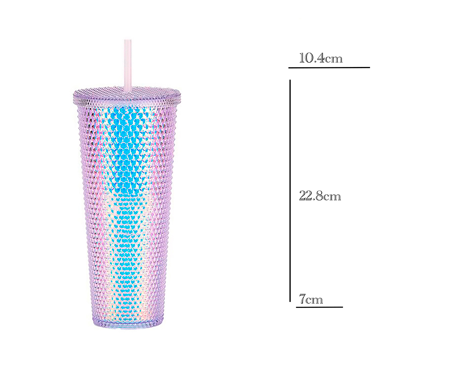 Foto 4 pulgar | Vaso Texturizado Brandtrendy color Tornasol 710 ml