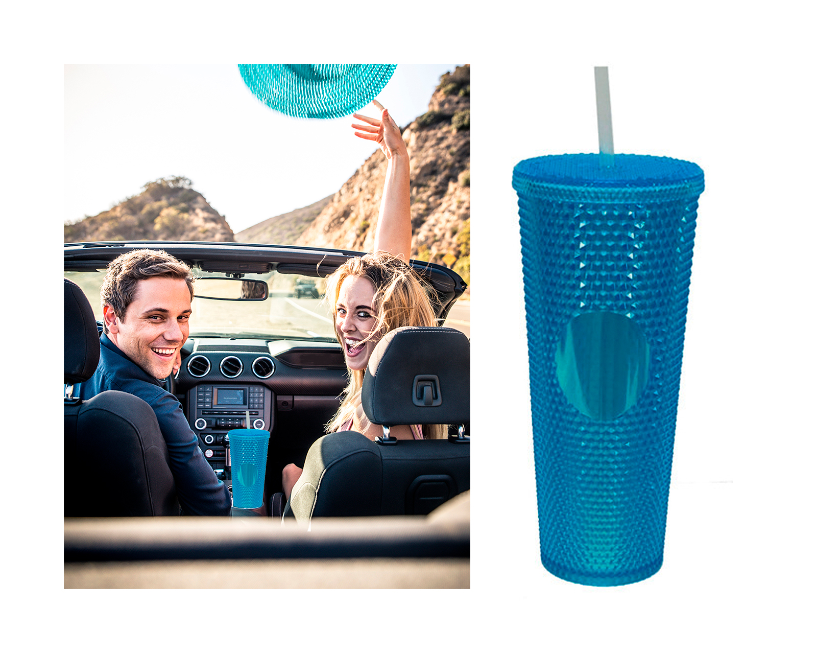 Foto 4 pulgar | Vaso Brandtrendy color Azul con Popote 710 ml