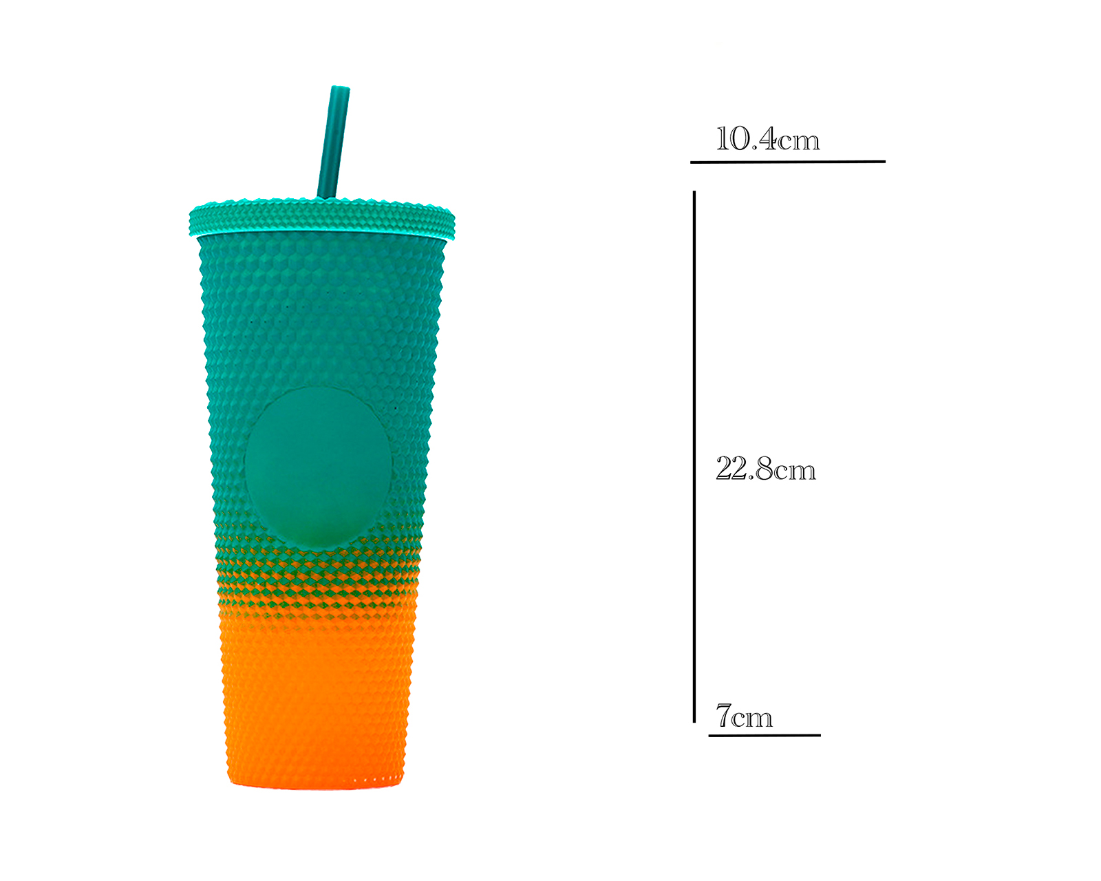 Foto 2 | Vaso Tachuelas Brandtrendy Multicolor con Popote 710 ml