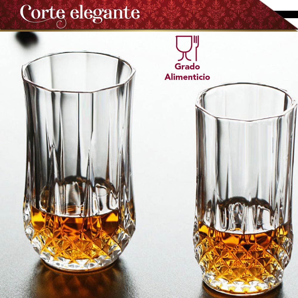 Foto 4 pulgar | Set de Vasos de Cristal CHIC FANTASY SWG2024 color Transparente 6 Piezas