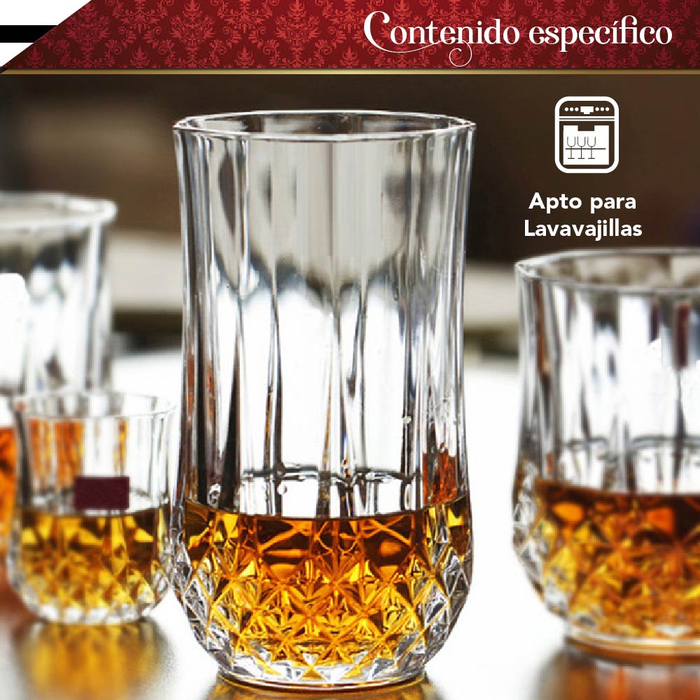 Foto 4 | Set de Vasos de Cristal CHIC FANTASY SWG2024 color Transparente 6 Piezas