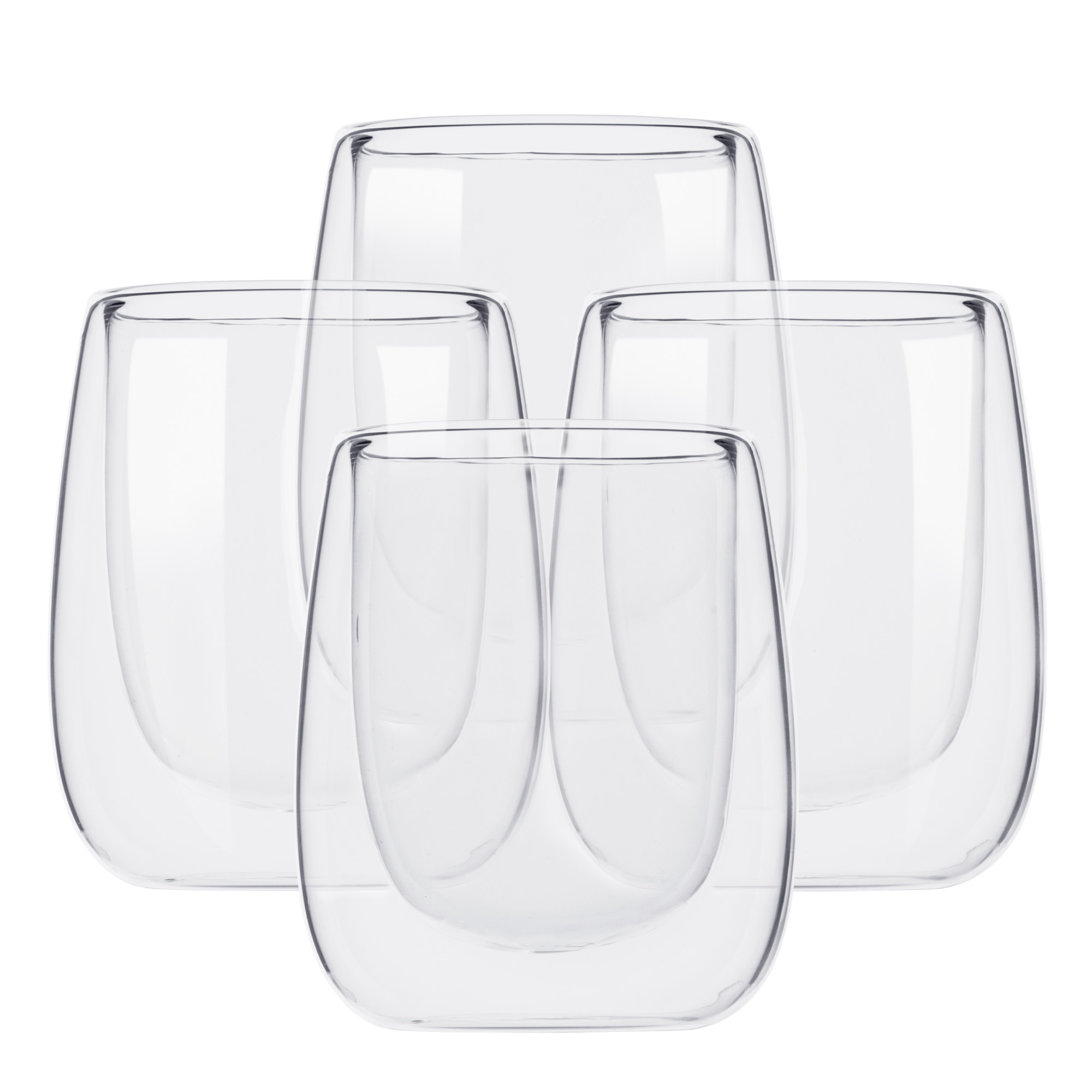 Vasos de Cristal de Doble Fondo Magma Life de 200 ML Vidrio Térmico 4 PZAS Ideal para Capuchino Té o Vino