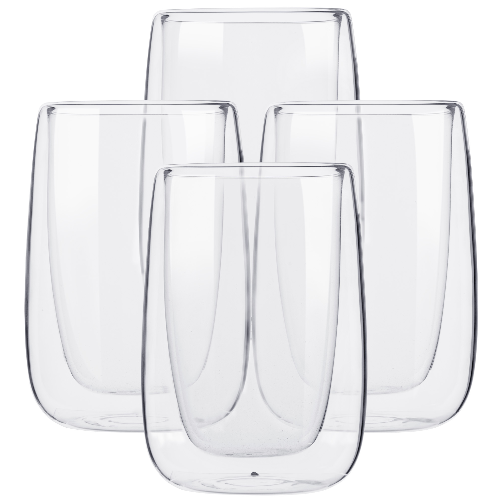 Foto 2 pulgar | Vasos de Cristal de Doble Fondo Magma Life de 400 ML Vidrio Térmico 4 PZAS Ideal para Capuchino Té o Vino