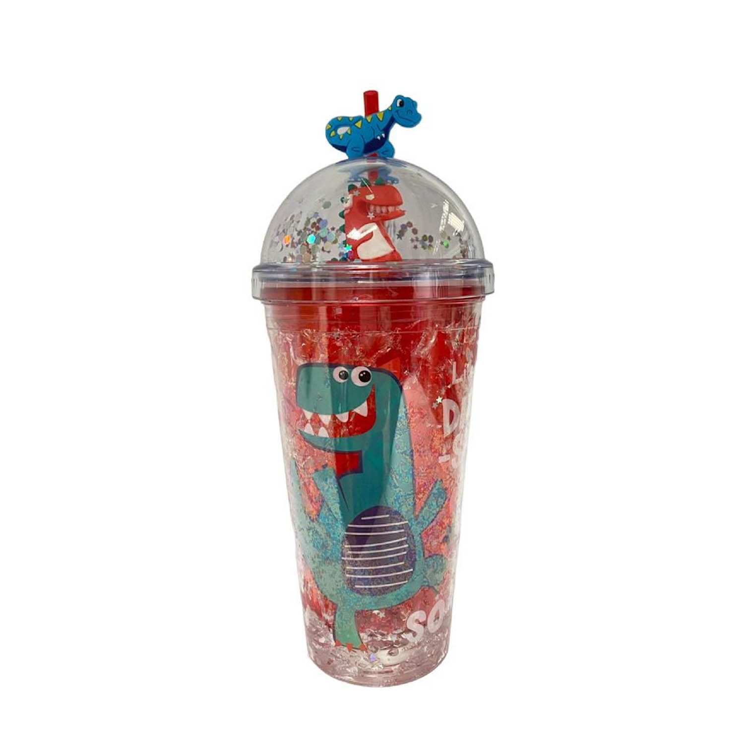 Foto 1 | Vaso Botella De Agua Infantil De Plástico Dinosaurio Con Led Rojo