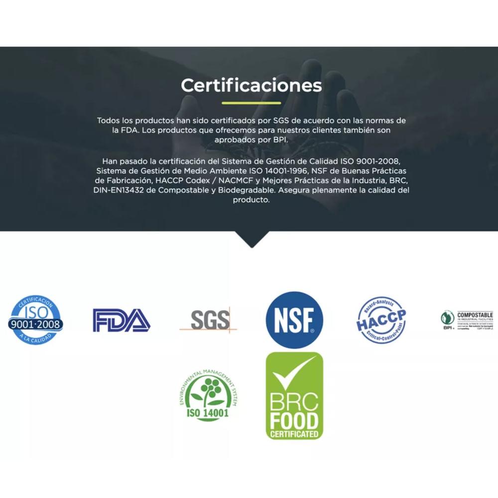 Foto 4 pulgar | Tapa De Pla Para Vaso Térmico De 8 Oz 500 Unidades Bio Kanogo Green