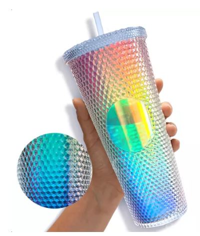 Foto 3 pulgar | Vaso Diamante Wünd Acrílico Degradado Arcoíris LGBT 700 ml