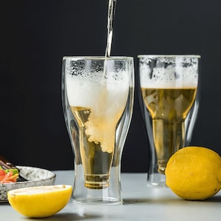Foto 4 | Vaso De Vidrio Doble Pared Para Cerveza Con Fondo De Botella Invertida 350ml