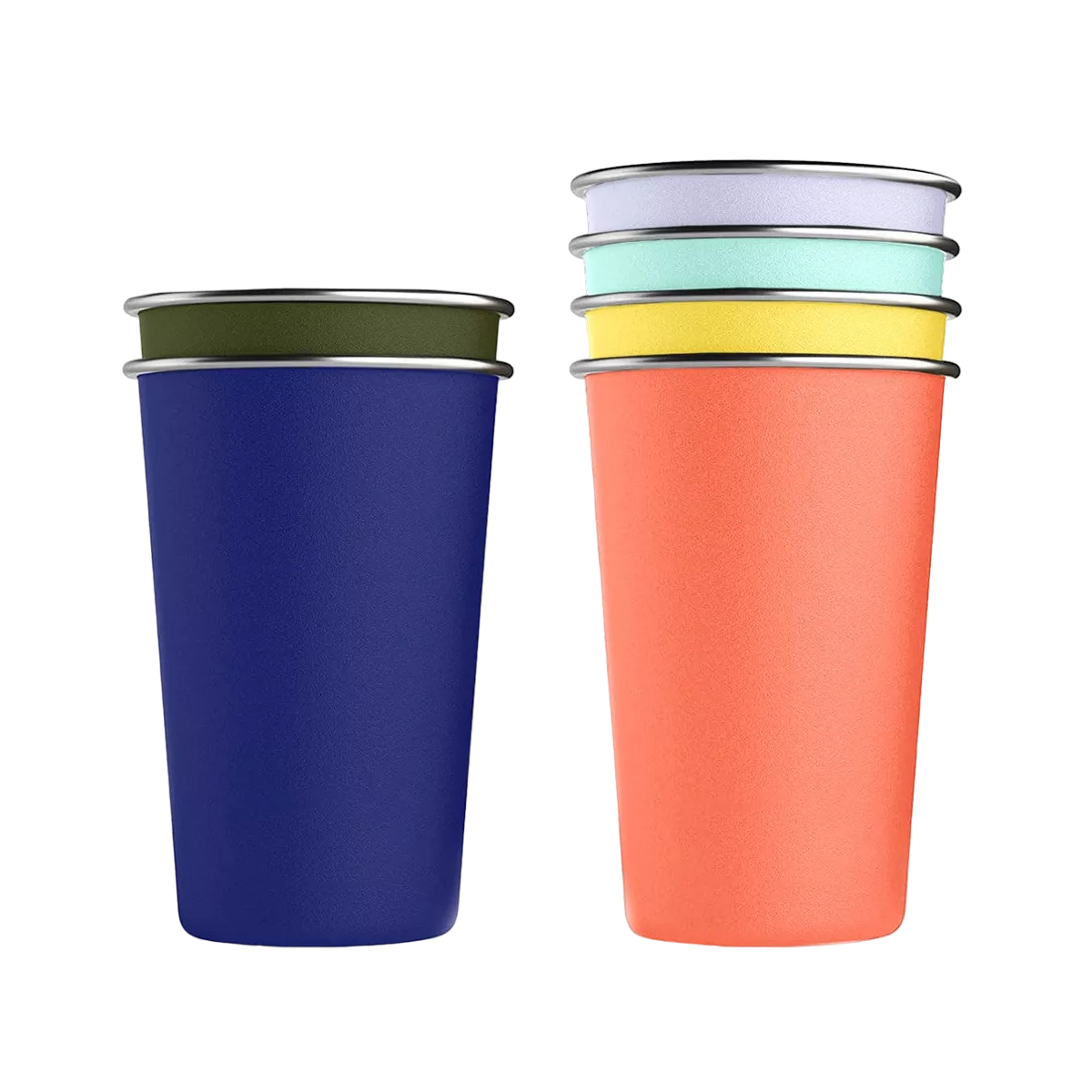 Vasos de Acero Inoxidable Belug Apilables Multicolor 500 ml 6 Piezas