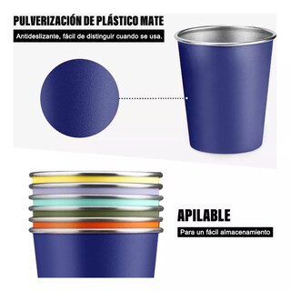 Foto 3 | Vasos de Acero Inoxidable Belug Apilables Multicolor 500 ml 6 Piezas