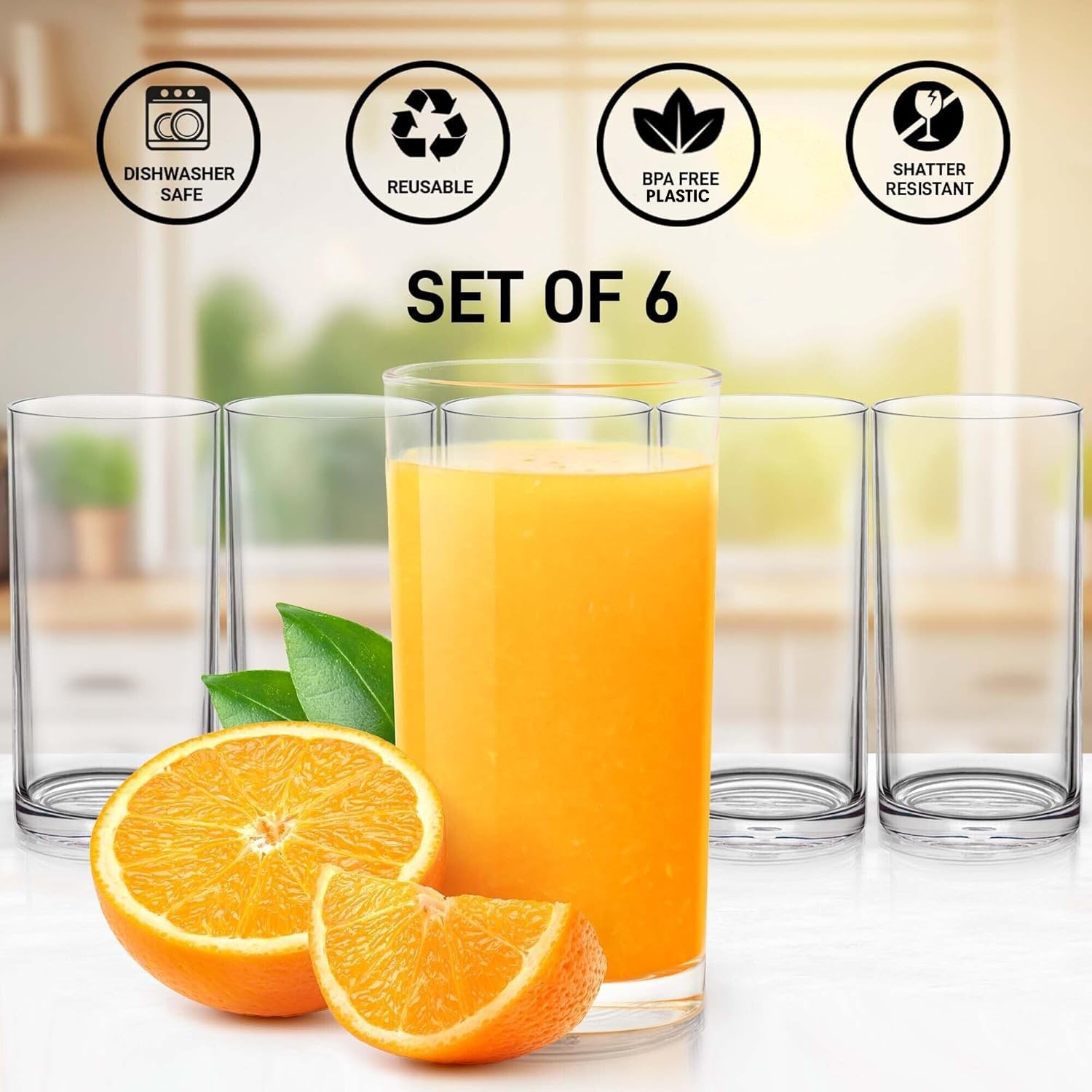 Foto 4 pulgar | Vasos Zulay Kitchen Acrílico 700 Ml 6 Unidades - Venta Internacional