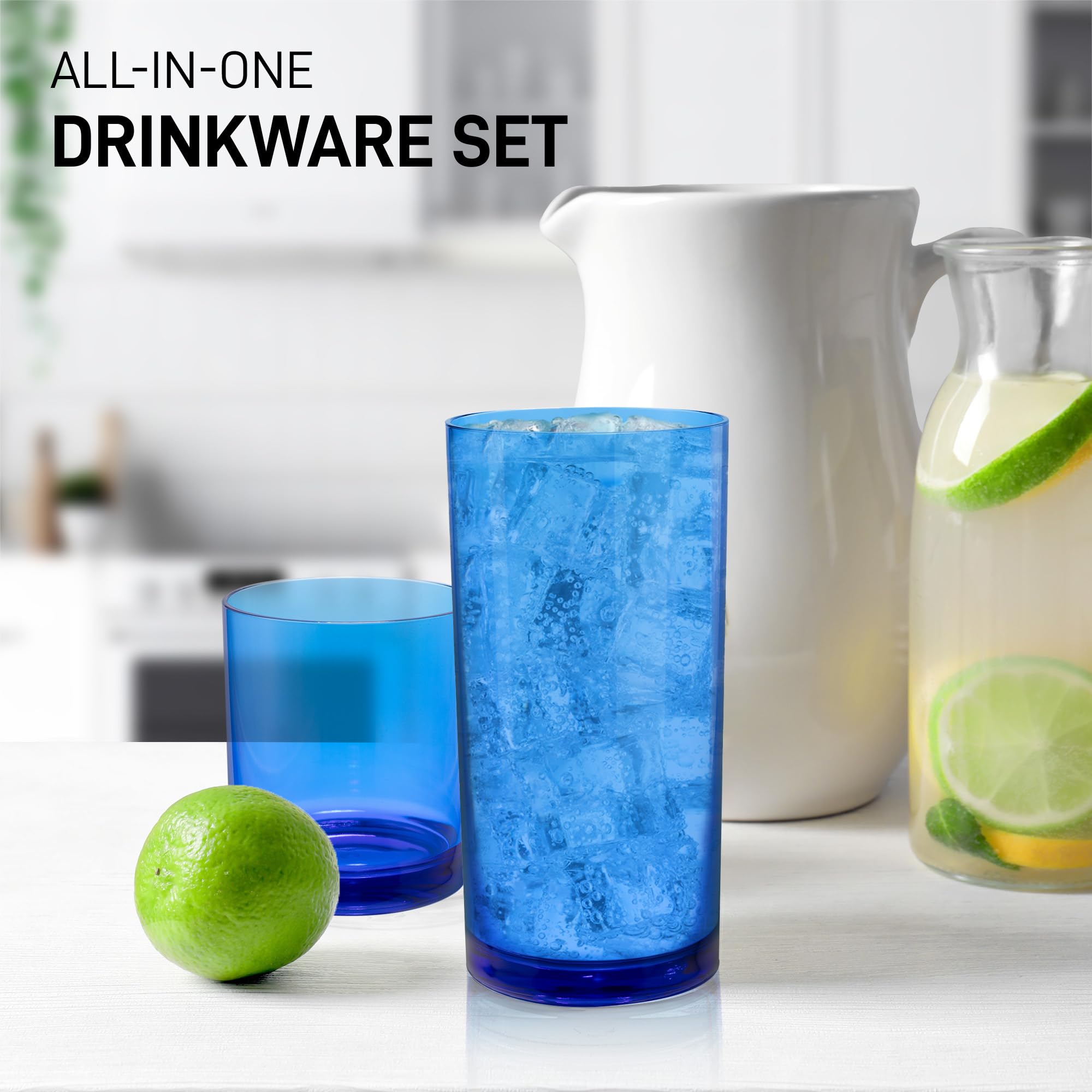 Foto 3 pulgar | Vasos Acrílicos Zulay Kitchen De Drinkware 8 Unidades Azu - Venta Internacional