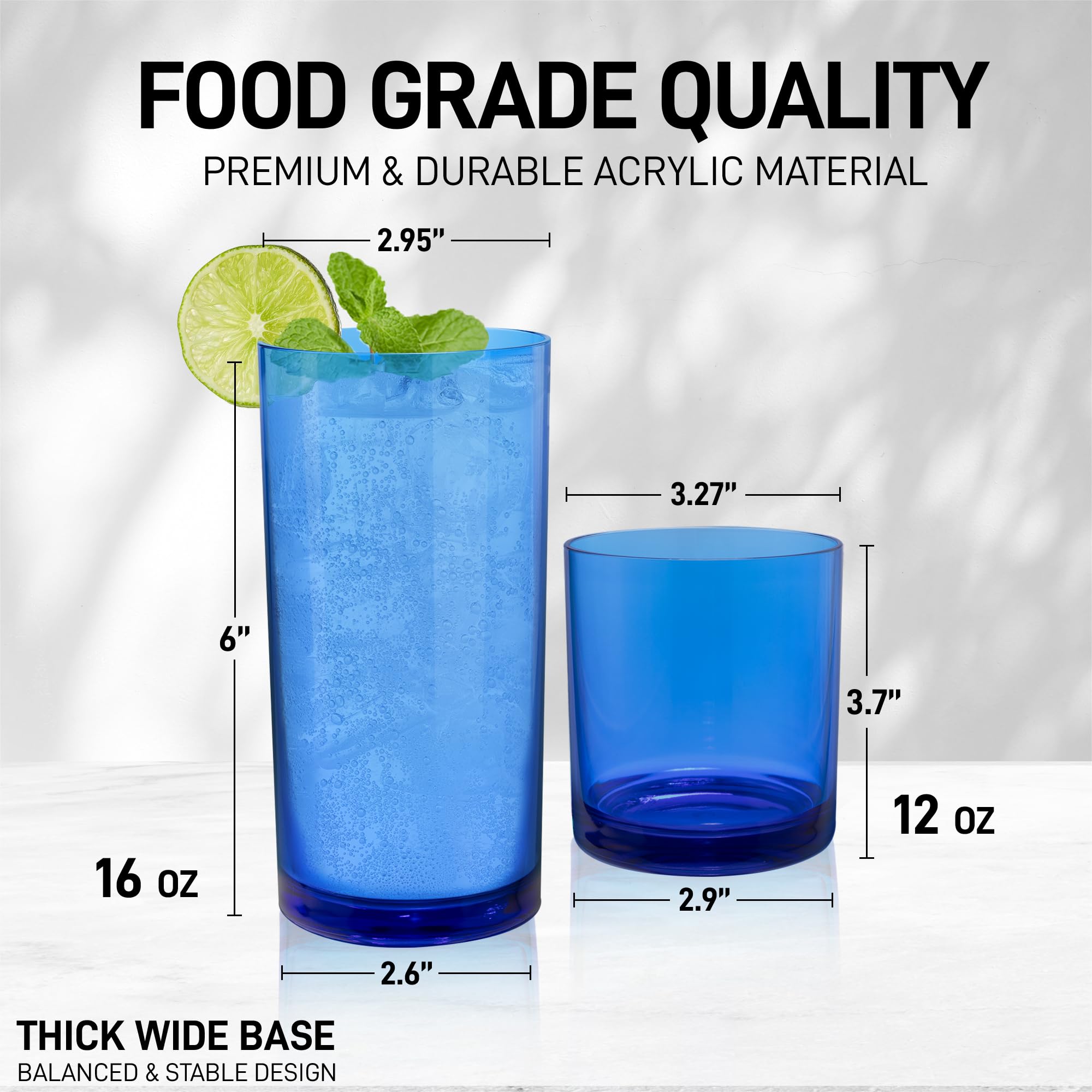 Foto 4 | Vasos Acrílicos Zulay Kitchen De Drinkware 8 Unidades Azu - Venta Internacional