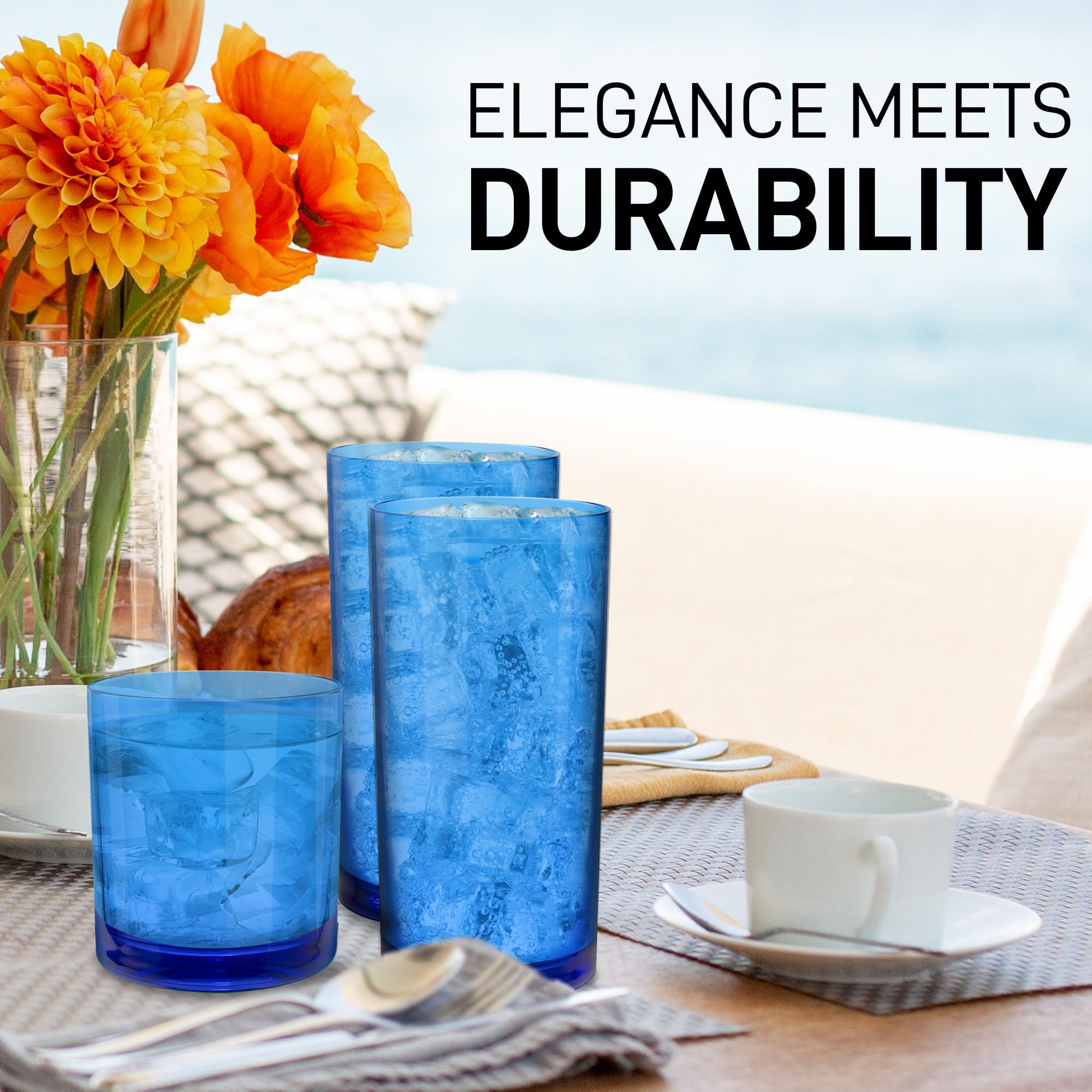 Foto 5 | Vasos Acrílicos Zulay Kitchen De Drinkware 8 Unidades Azu - Venta Internacional