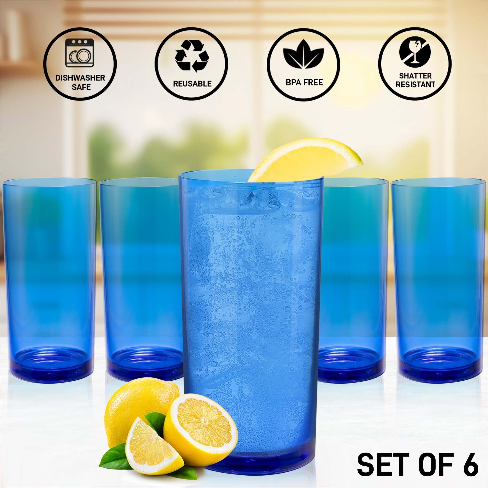 Foto 5 pulgar | Vasos Acrílicos Zulay Kitchen Drinkware 720 Ml 6 Unidades Azul - Venta Internacional