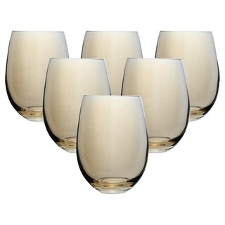 Foto 1 | Set De 6 Vasos Transparentes Ámbar – Estilo Refinado Y Colorido