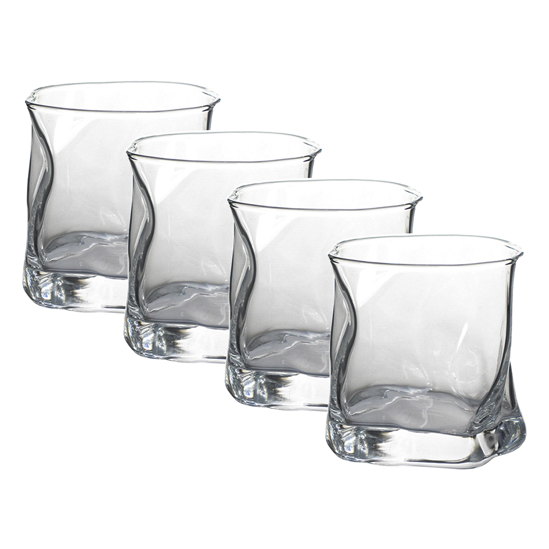 Foto 2 pulgar | Set De 4 Vasos Electrochapados Transparente 300 Ml– Un Toque Exquisito Para Tu Mesa