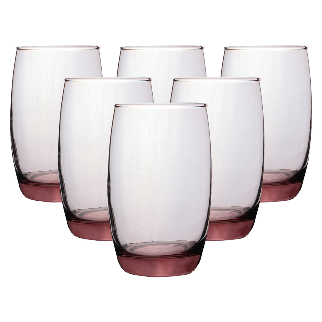 Foto 2 pulgar | Set De 6 Vasos Transparentes Rosa – Estilo Delicado Y Vibrante