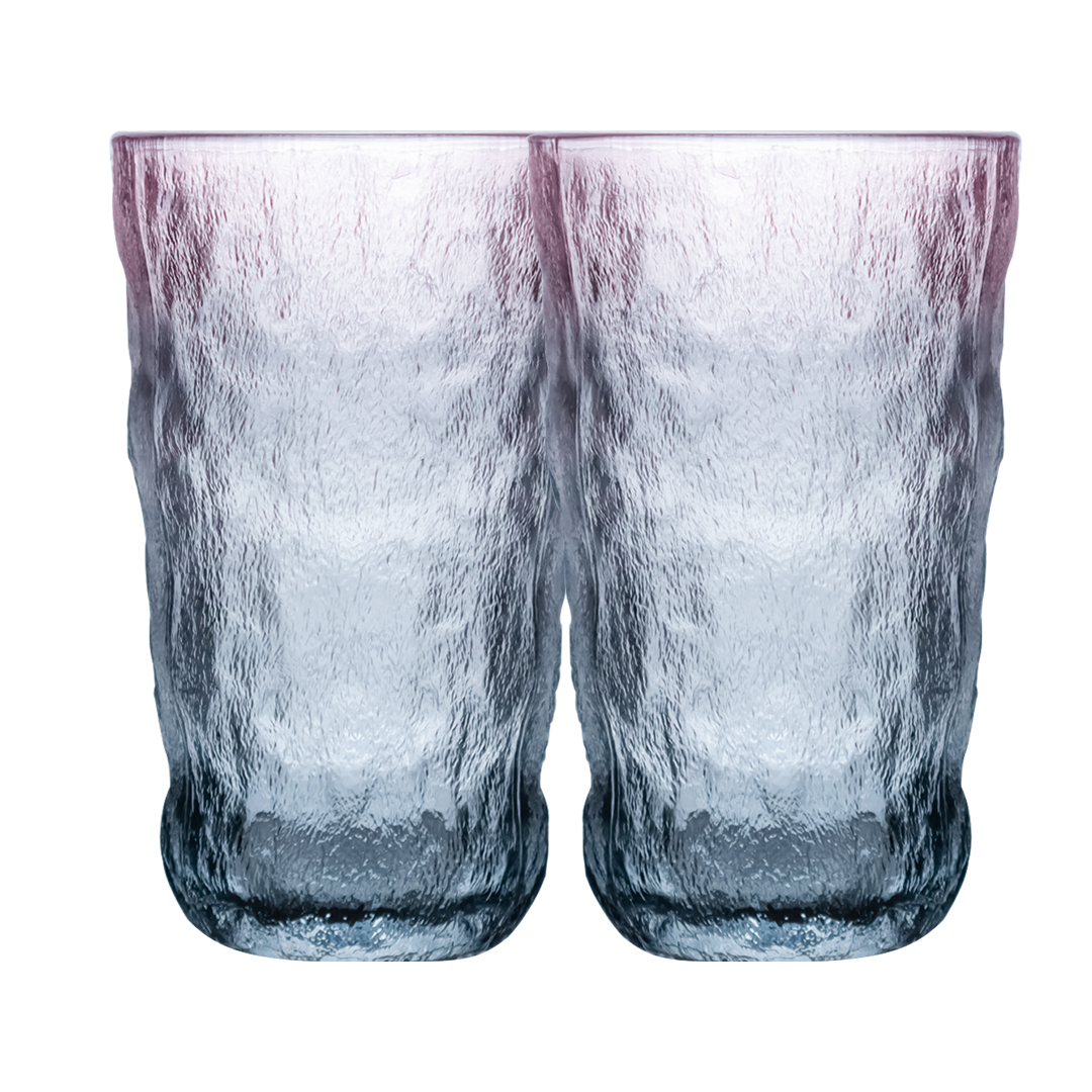 Foto 1 | Set De 2 Vasos De Cristal Rosa/azul Kb047-2 – Diseño Colorido Y Elegante