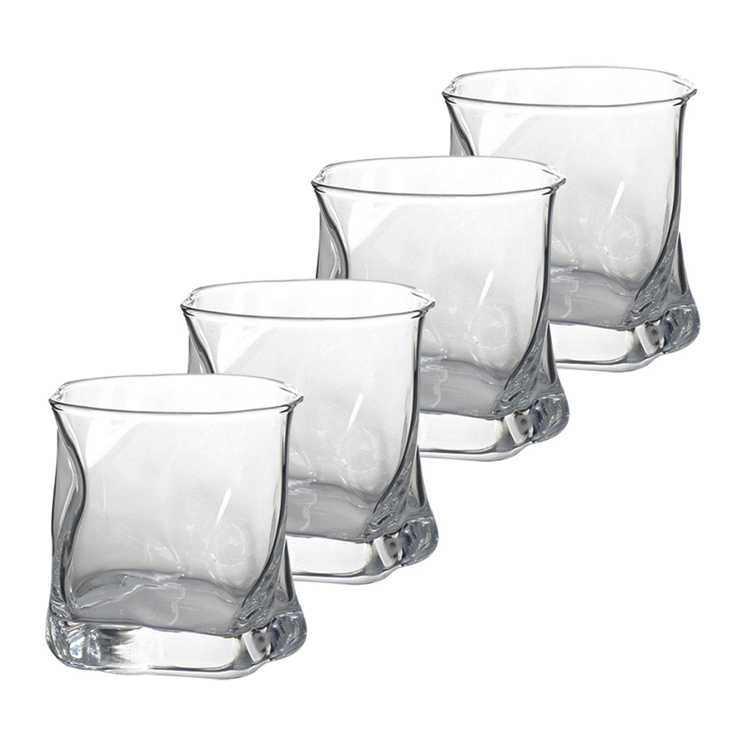 Foto 2 pulgar | Set De 4 Vasos Electrochapados Transparente 450 Ml Grande– Un Toque Exclusivo Y Elegante