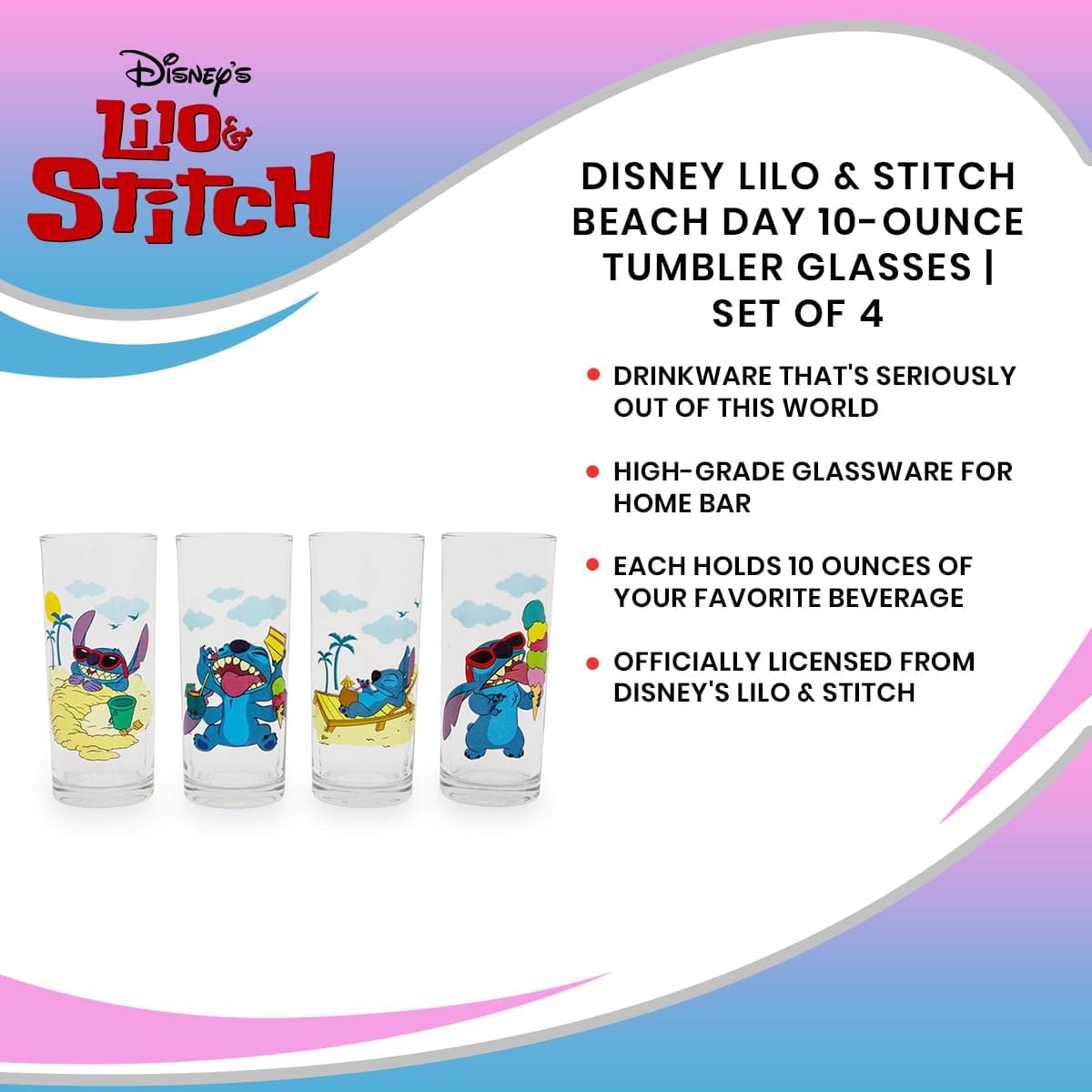 Foto 8 pulgar | Vasos Toynk Disney Lilo & Stitch de 4 Piezas-Venta Internacional