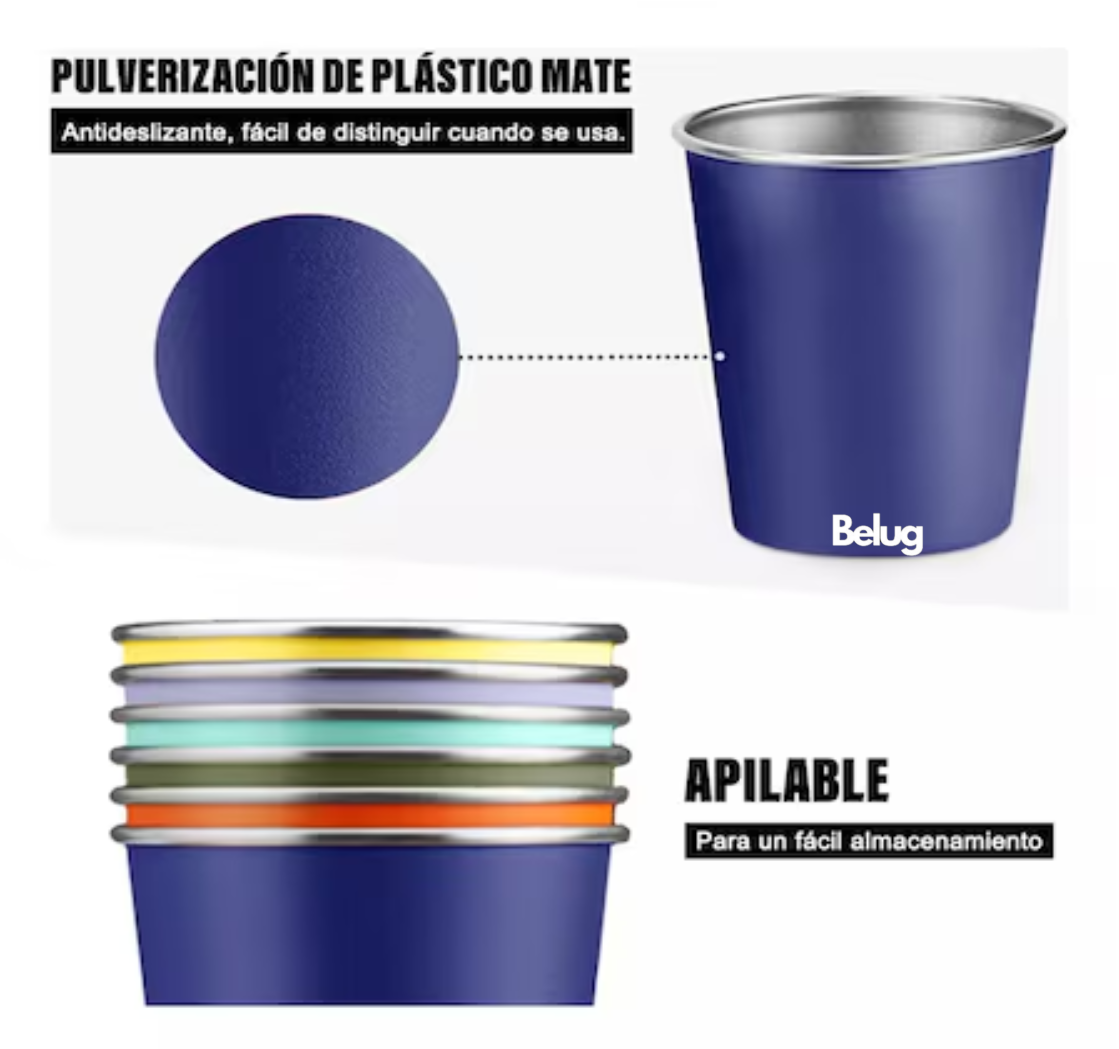 Foto 3 | Vasos De Acero Inoxidable Apilable Belug  500ml 6pack