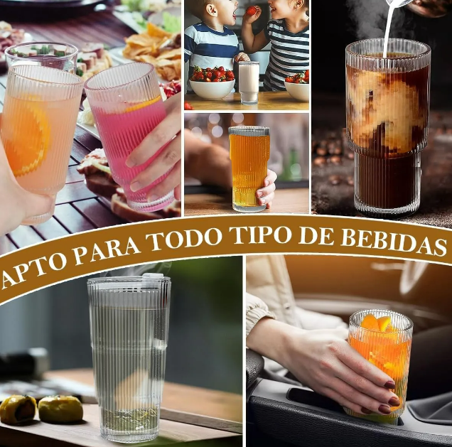 Foto 4 pulgar | Vasos Xtellar Con Popote Vasos De Vidrio Reutilizables Tapa Y Popote
