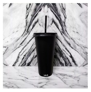Foto 3 | Vasos Lab.g Reutilizables Con Tapa Y Pajita 10 Pzs, Negro