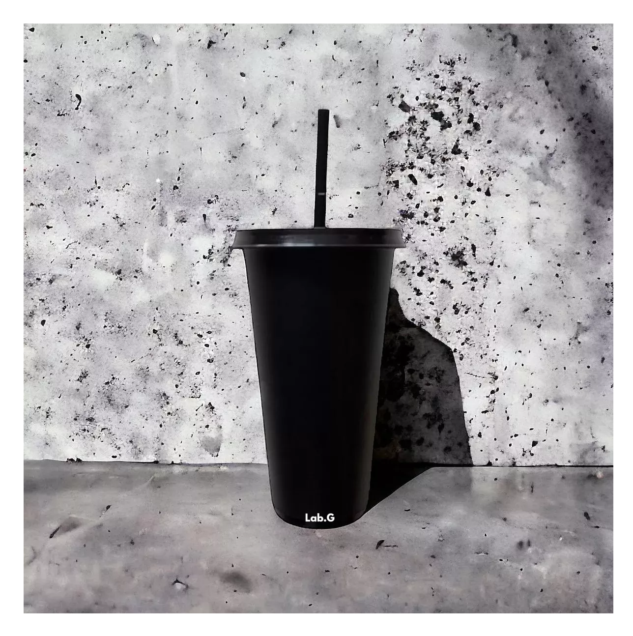 Foto 6 pulgar | Vasos Lab.g Reutilizables Con Tapa Y Pajita 10 Pzs, Negro