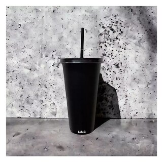 Foto 5 | Vasos Lab.g Reutilizables Con Tapa Y Pajita 10 Pzs, Negro