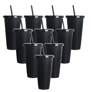Foto 1 | Vaso Xtellar De 24oz Cambian Color Con Popote Y Tapa 10pack Color Negro