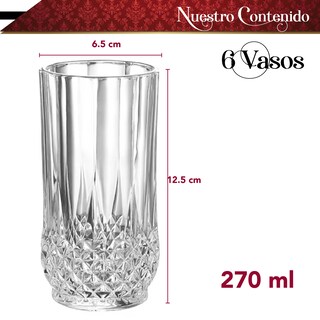 Foto 2 | Vasos Bar|275 Ml|cristal|elegantes|6 Unidades