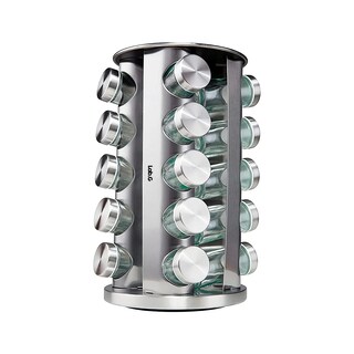 Foto 1 | Especiero Redondo Giratorio De Acero Inoxidable 20 Frascos De Cristal Lab.g Plata