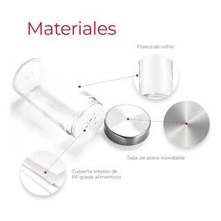 Foto 5 | Especiero Redondo Giratorio De Acero Inoxidable 20 Frascos De Cristal Lab.g Plata