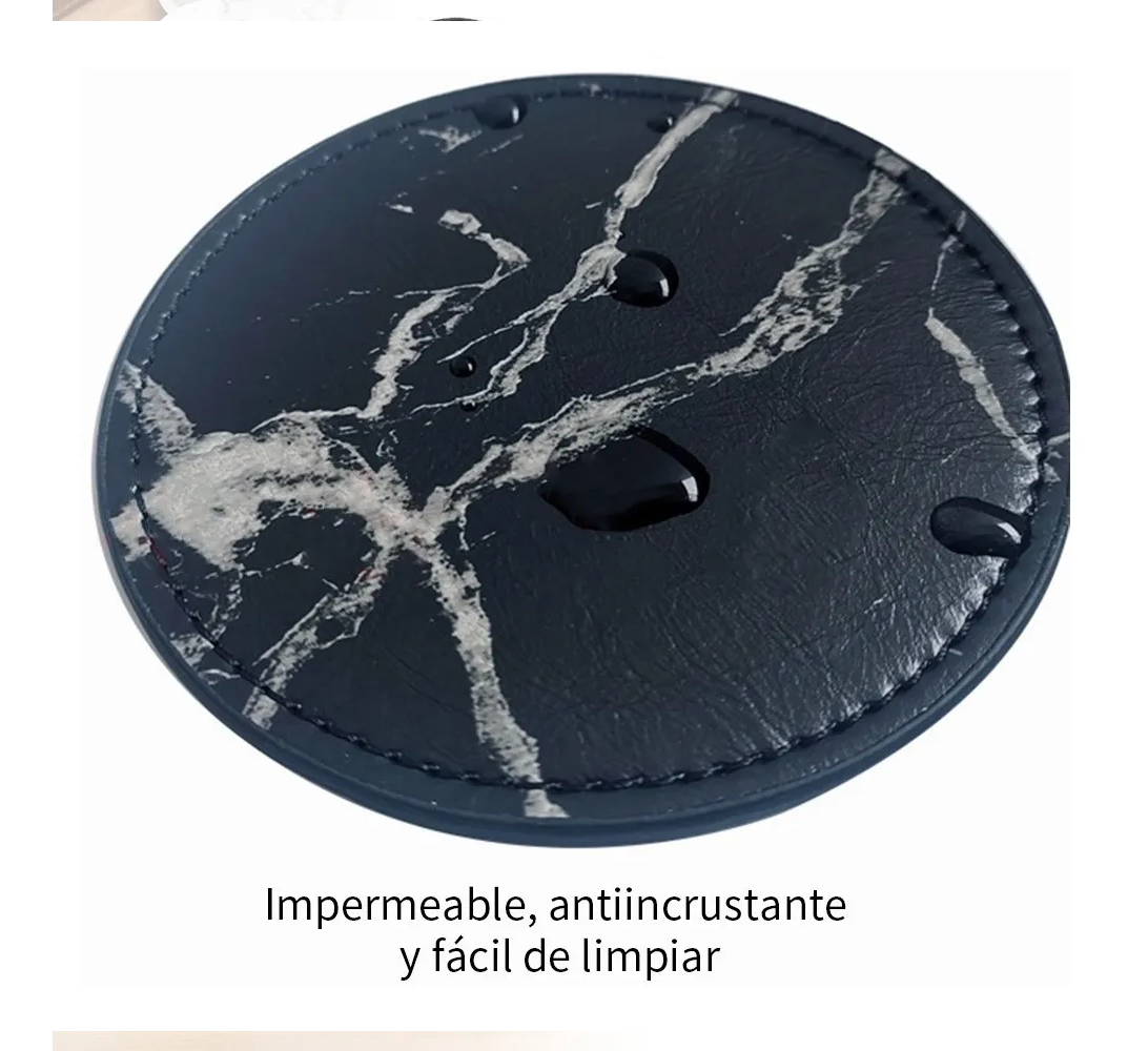 Foto 5 pulgar | 7 Pcs Porta Vasos Belug  Tmesa Negro Marmol