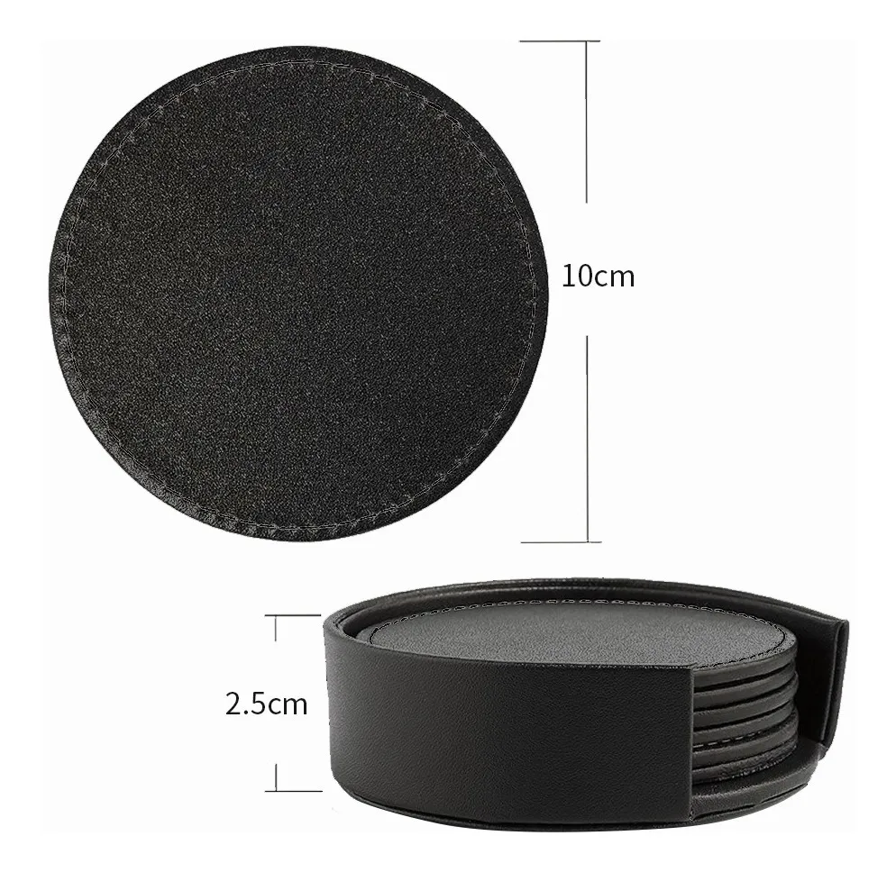 Foto 6 pulgar | 7 Pcs Porta Vasos Belug  Tmesa Negro Marmol