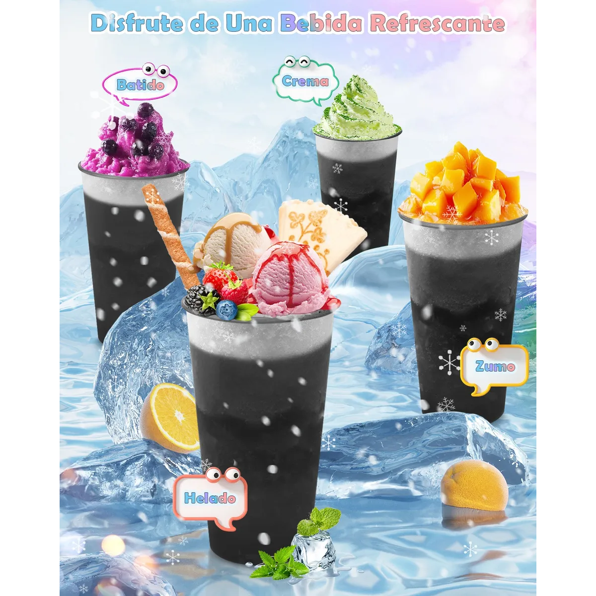Foto 4 pulgar | Vasos Mágicos Belug  Plastico Vasos Con Popote Y Tapa 710ml 15pzs Negro