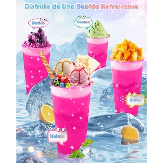 Foto 4 | Vasos Mágicos Lab.g Plastico Vasos Con Popote Y Tapa 710ml 15pzs Rosa