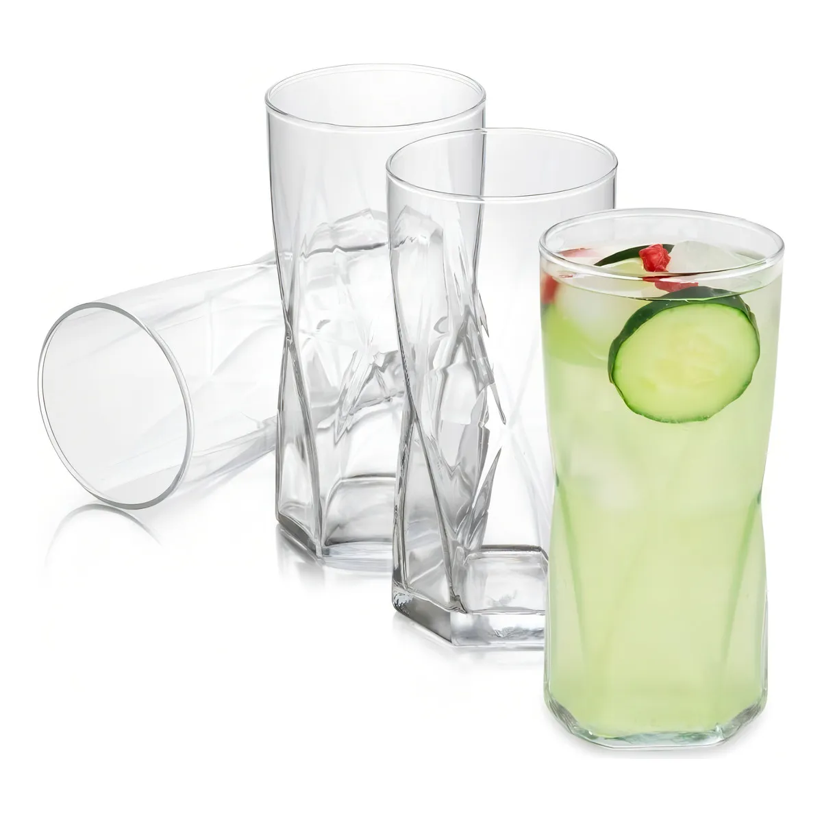 Foto 3 pulgar | Juego De 6 Vasos De Vidrio Modernos 465ml  Eo Safe Imports Esi-20720 Transparente