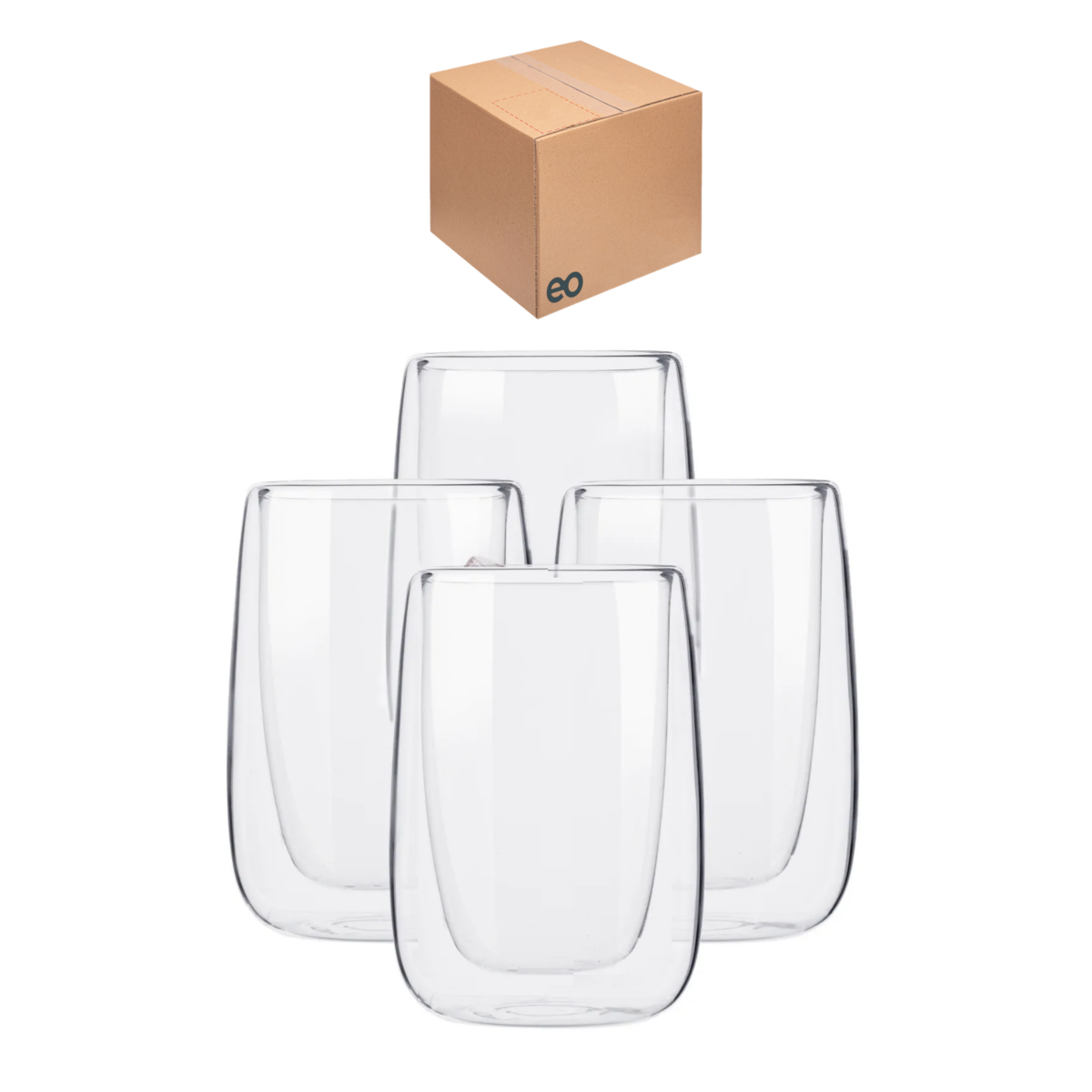 Foto 1 | Vasos De Cristal Doble Pared De 400 Ml 4pcs Eo Safe Imports Esi-20730 Transparente